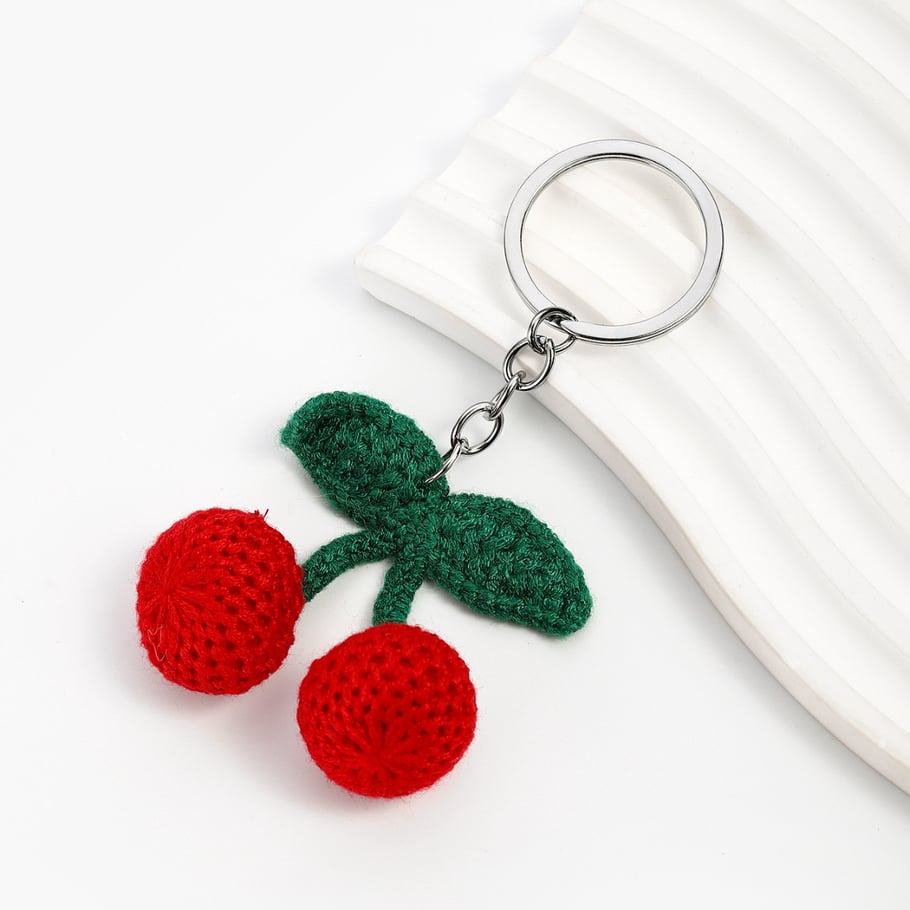 1 Piece Cute Yarn Cherry Women's Bag Charms Picture4