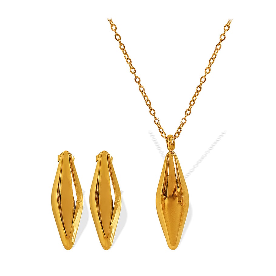 1 Pair Simple Series Daily Geometric Titanium Steel   Gold Color  Women's Stud Earrings Picture9
