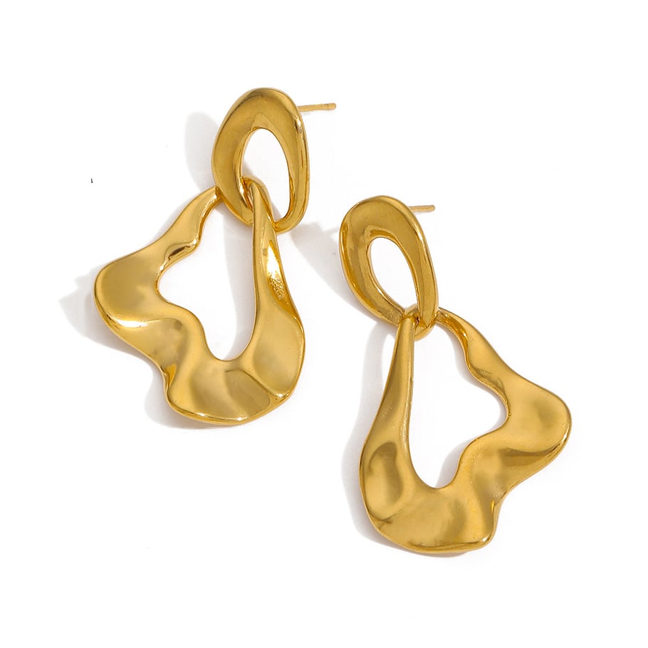 1 Pair Simple Series Daily Geometric 18K Gold Plated Stud Earrings Picture6