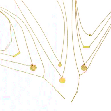 1 Piece Simple Series ins style Geometric Stainless Steel 18K Gold Plated Women Layered Necklaces h5 Picture6