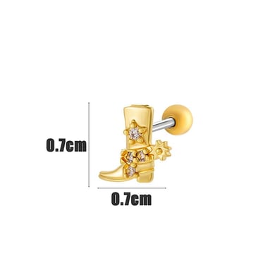 1 Piece Sweet Bow Knot Titanium Steel Zircon Women's Stud Earrings h5 Picture2
