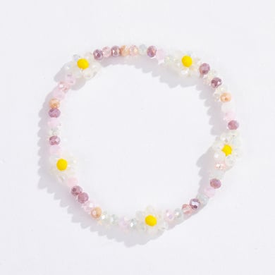 Pulseras de cuentas de cristal con flores retro de lujo para mujer, 1 pieza h5 Imagen7