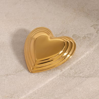 1 paio di spille da donna in acciaio inossidabile placcato oro 18 carati, serie semplice, a forma di cuore classico h5 Immagine4