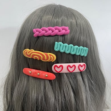 1 pieza de pinzas para el cabello de resina de colores mixtos, serie romántica, para mujer h5 Imagen3