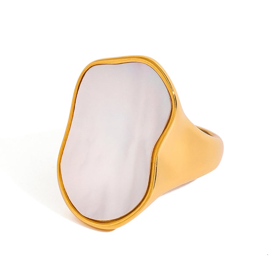 1 Paar Simple Series Simple Turtle Edelstahl 18 Karat vergoldet Muschel Damen Einzelring Bild5
