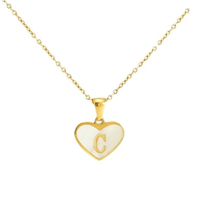 Collar con colgante de acero de titanio chapado en oro de 18 quilates para mujer, serie Simple, con forma de corazón, para uso diario. h5 Imagen6