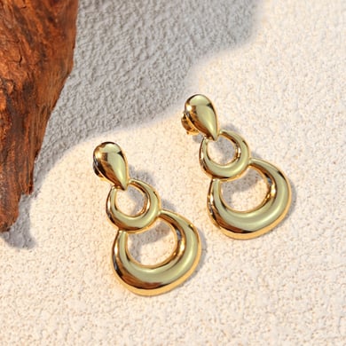 1 Pair Simple Series Geometric Stainless Steel Gold Color Women's Drop Earrings h5 Picture4