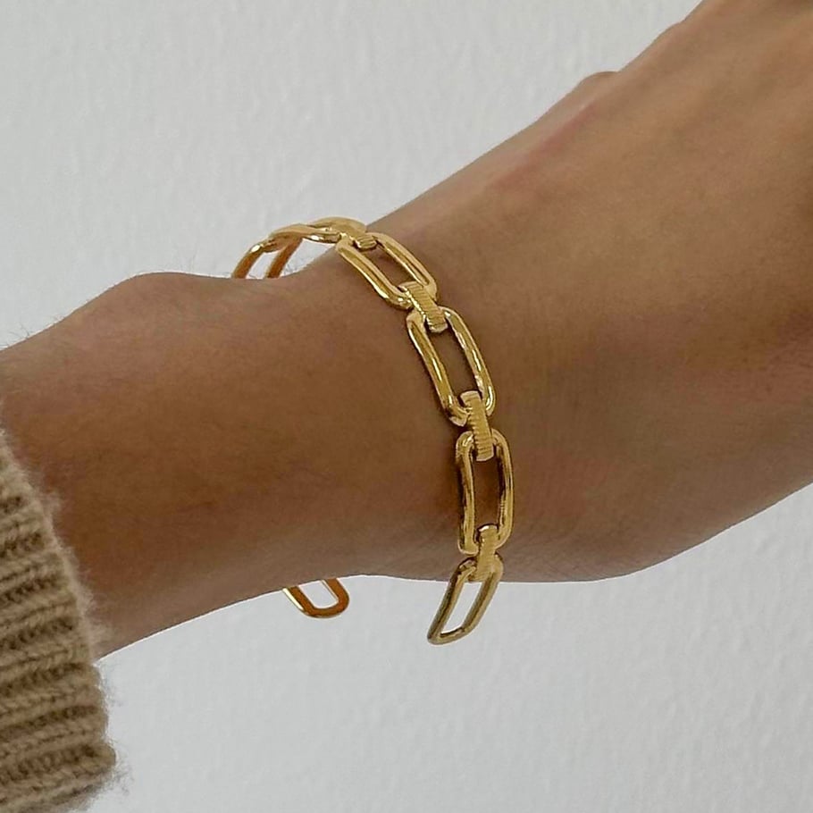1 Piece Simple Series Classic Twist Stainless Steel 18K Gold Plated Women Bangles Picture3