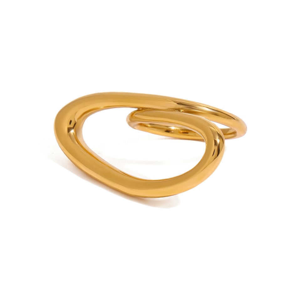 1 Pair Simple Series Simple line Stainless Steel 18K Gold Plated Women Single Rings Picture9