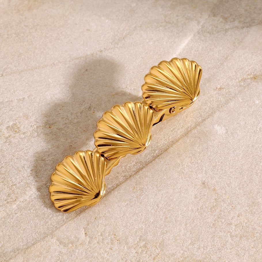 1 Pair Simple Series ins style Turtle Stainless Steel 18K Gold Plated Women Hair Clips Picture3