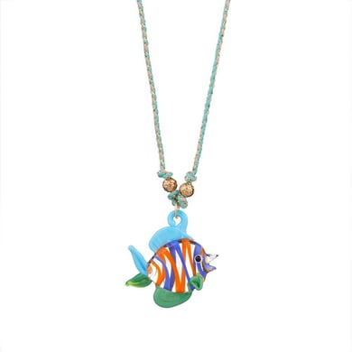 1 Piece Polychrome Series Vacation Tropical Fish Shape Glass Women's Pendant Necklaces h5 Picture10