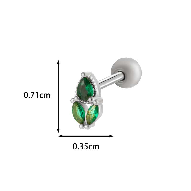 1 Piece Droplet Copper Zircon Women's Piercing Earrings h5Picture2