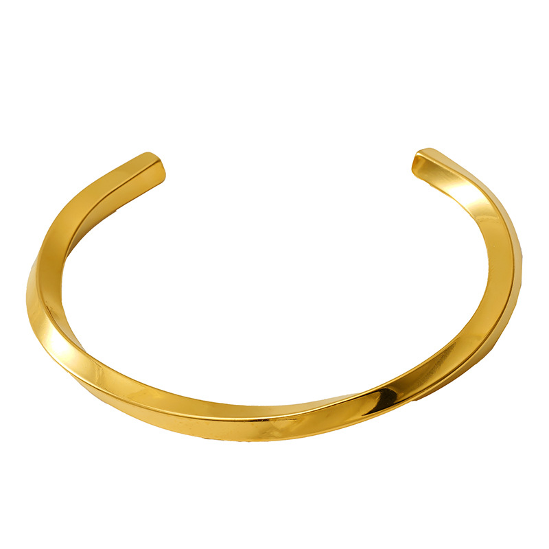 1 Piece Simple Series Simple Stainless Steel 18K Gold Plated Unisex Bangles Picture6