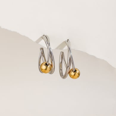 1 Paar einfache Serie Ins Style Ringförmige Creolen aus Edelstahl in Goldfarbe für Damen h5 Bild3