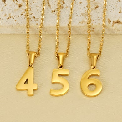 1 Piece Golden Simple Series Simple Letter Women's Pendant Necklaces h5 Picture5