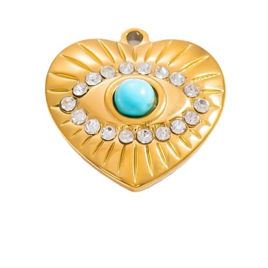 1 Stück Luxuriöse Serie Classic Eye Edelstahl Goldfarben Damenanhänger h5 Bild10