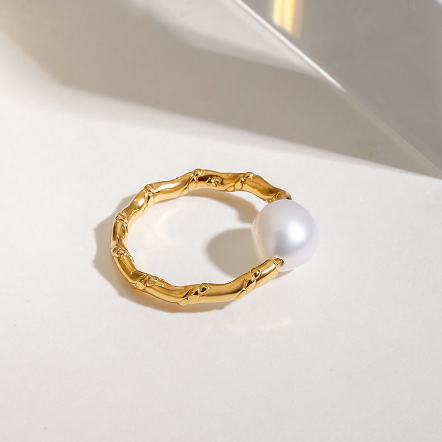 1 Pair Romantic Series Elegant Knot Line Stainless Steel Gold Color Women's Single Rings Picture5