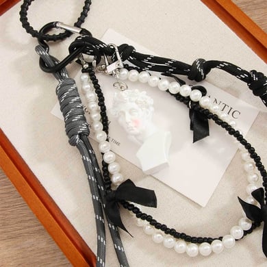 1 Piece Art Series Bow Beaded chain Women's Bag Charms h5 Picture4
