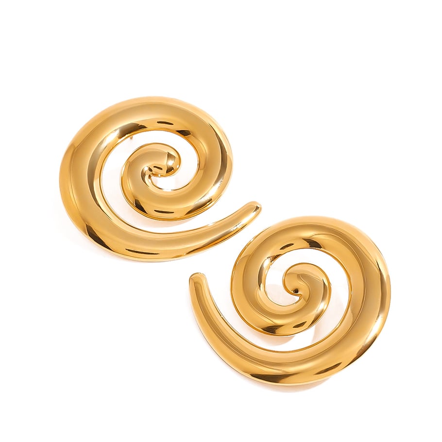 1 Paar einfache Serie lässig geometrische Edelstahl 18 Karat vergoldet Frauen Ohrstecker Bild5