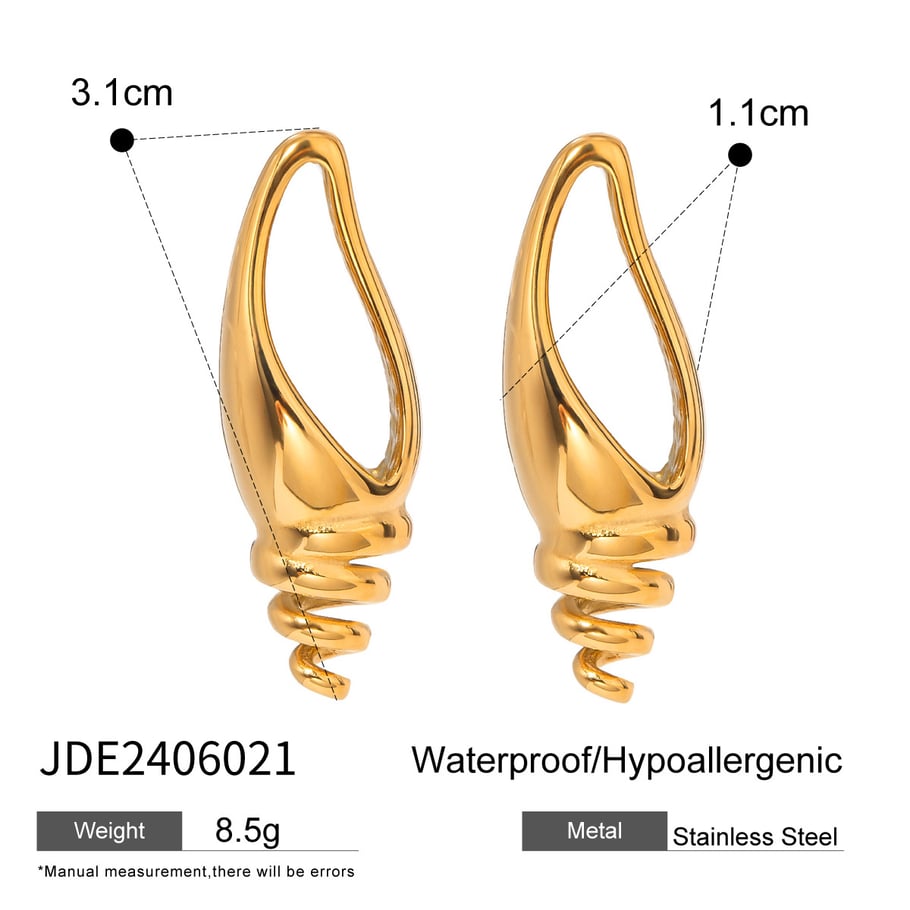 1 Paar Simple Series Ins Style Schildkröte Edelstahl 18 Karat vergoldet Damen Tropfenohrringe Bild5