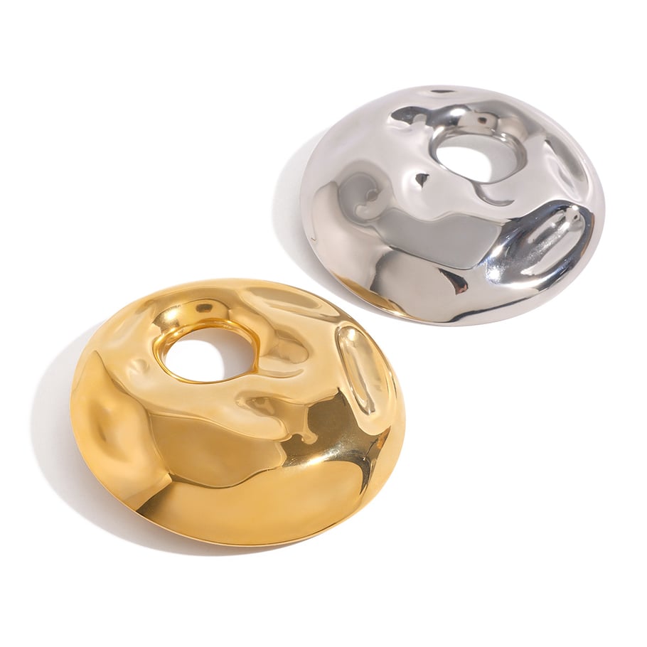 1 Pair Simple Series Simple Solid Color Stainless Steel 18K Gold Plated Women Brooches Picture5
