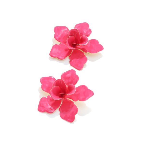 1 paio di orecchini a bottone da donna in ferro con fiori dolci della serie Romantic