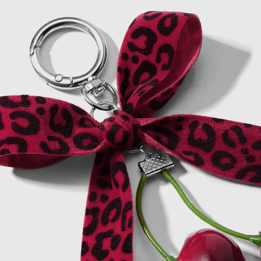 1 Piece Sweet Lace Leopard Bow Bag Charms Picture4
