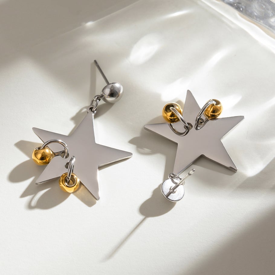 1 Pair Simple Series Classic Geometric Stainless Steel 18K Gold Plated Women Drop Earrings Picture3