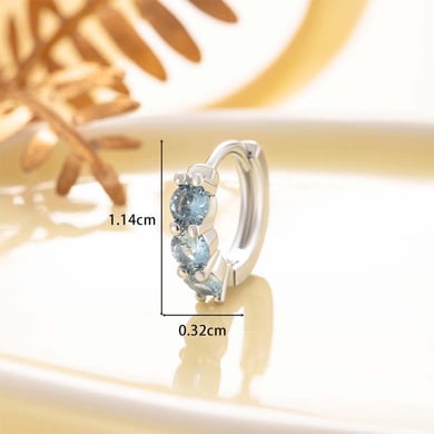 1 Paar einfache Serie süße geometrische Kupfer keine Beschichtung Material Zirkon Damen Creolen h5 Bild5