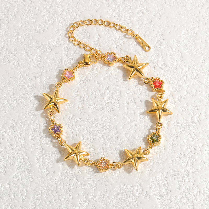 1 pezzo semplice serie Daily Star braccialetti a catena in acciaio inossidabile da donna Immagine4