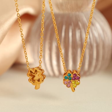 1 Piece Simple Series Simple Heart Stainless Steel 18K Gold Plated Rhinestone Women Pendant Necklaces h5 Picture4