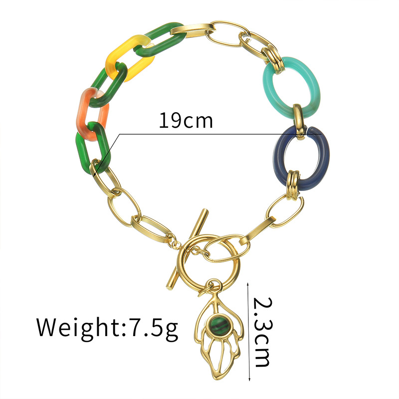 1 Stück Classic Series Daily Plant Edelstahl-Charm-Armbänder für Damen Bild6