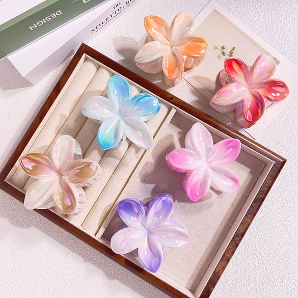 1 pezzo di artigli per capelli a forma di fiore con effetto sfocato colorato