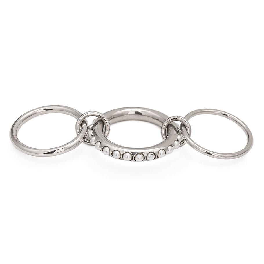 1 pair simple series daily geometric stainless steel gold plated artificial pearl women single ring h5Picture6
