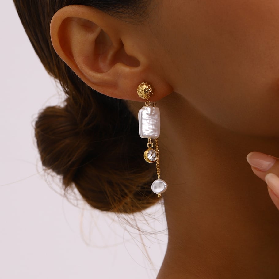 1 Pair Stylish Series Exquisite Dangled Tassels Stainless Steel Gold Color Women's Drop Earrings Picture5