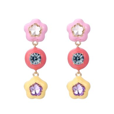 1 Pair Luxurious Series Irregular Geometric Shape Colorful Drop Oil Gold Color Alloy Women's Drop Earrings h5 Picture6