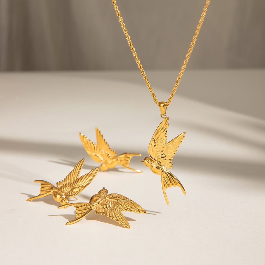 1 Piece Classic Series Natural Animal Stainless Steel 18K Gold Plated Women Pendant Necklaces Picture4