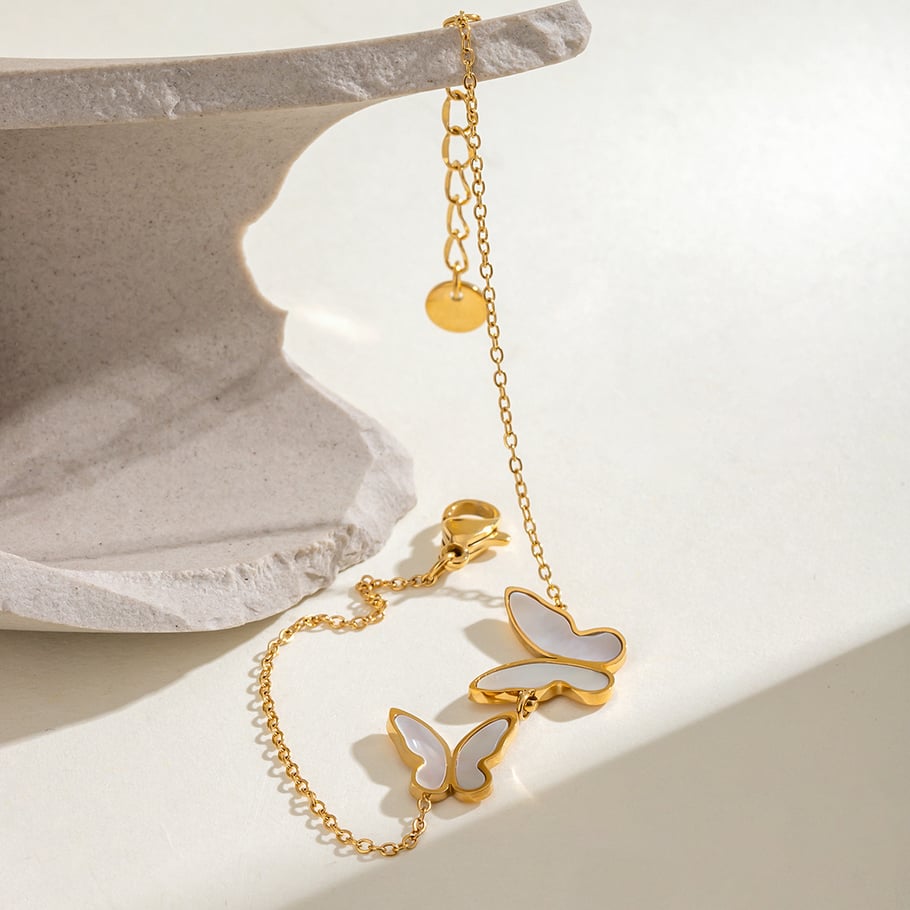 1 Piece Simple Series Elegant Animal Stainless Steel 18K Gold Plated Shell Women Charm Bracelets Picture5