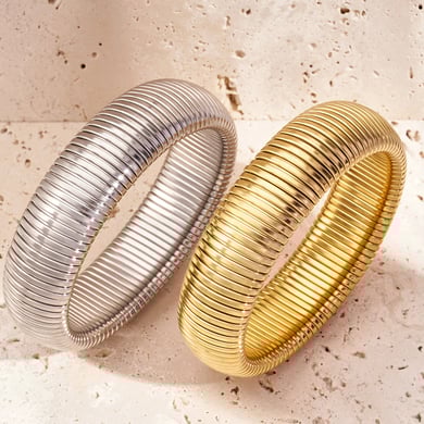 1 Piece Minimalist Series Daily Strip Stainless Steel Gold Color Women's Bangles h5 Picture5