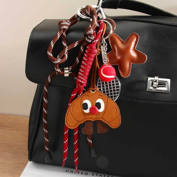 1 pezzo semplice serie quotidiana cartone animato PU borsa da donna ciondoli 2