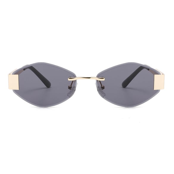 1 pieza de gafas de sol de aleación de color sólido de uso diario de serie simple para mujer 2