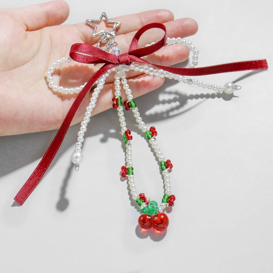 1 Piece Sweet Beaded Bow Bag Charms Picture4
