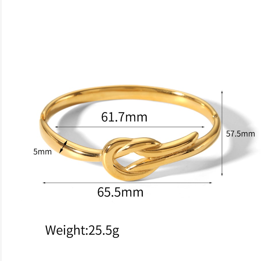 1 Piece ins style Round 18K Gold Plated Bangles Picture4
