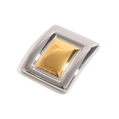 1 Paar Simple Series Klassische geometrische Edelstahl 18 Karat vergoldete Damenbroschen h5 Bild5