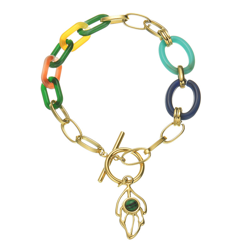 1 Stück Classic Series Daily Plant Edelstahl-Charm-Armbänder für Damen Bild2