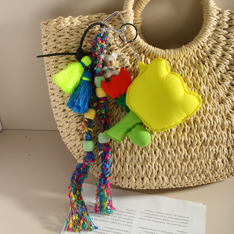 1 Piece Polychrome Series Classic Bohemian Tulip Shape Toy Rayon Women's Bag Charms Picture3