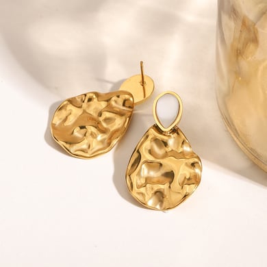 1 Pair Retro Stainless Steel Gold Color Women's Drop Earrings h5 Picture4