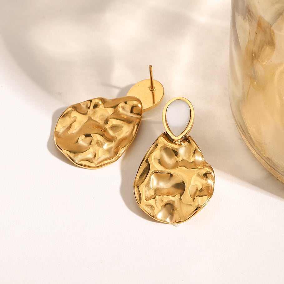 1 Pair Retro Stainless Steel Gold Color Women's Drop Earrings Picture4