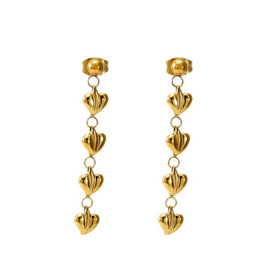 1 Pair Simple Series Classic Tassel Stainless Steel 18K Gold Plated Women Drop Earrings h5 Picture6