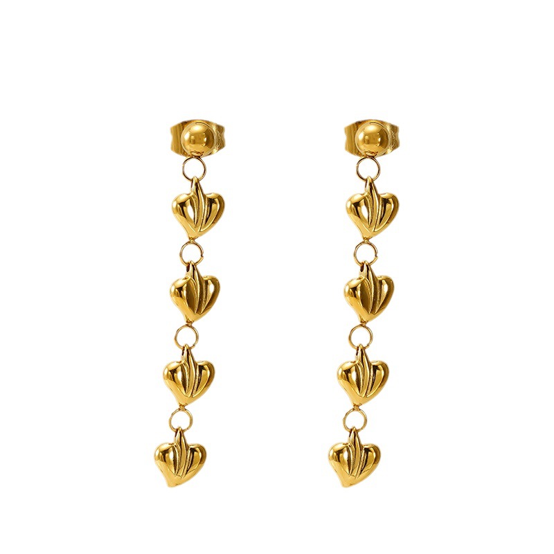 1 Pair Simple Series Classic Tassel Stainless Steel 18K Gold Plated Women Drop Earrings Picture6